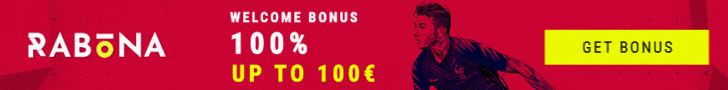 Rabona nabízí 100% uvítací bonus !