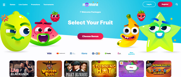 Velmi přívětivým grafickým rozhraním se může pochlubit například online casino Nomini