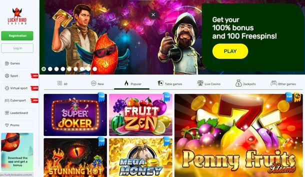 Lucky Bird: online casino plné free spins bonusů
