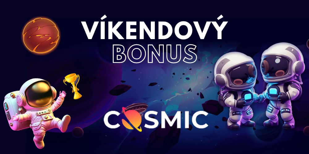 Kosmický víkend: Zahrajte si v CosmicSlot casinu a získejte 50% Víkendový Bonus + 50 FS!