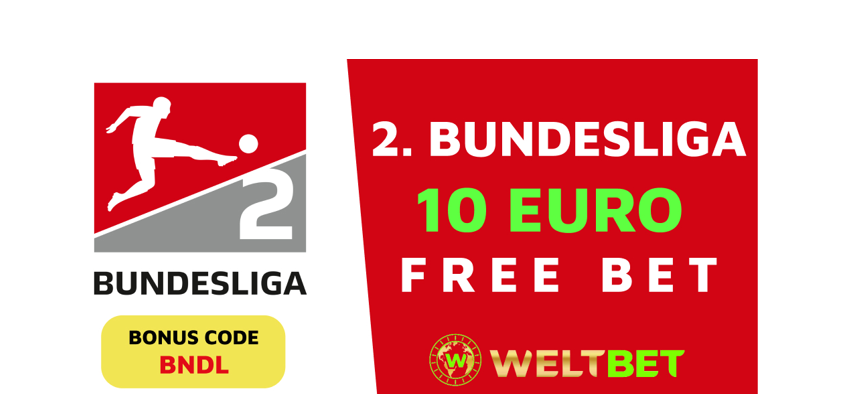 Freebet u WeltBetu! Bonus 10 eur na 2. Bundesligu!