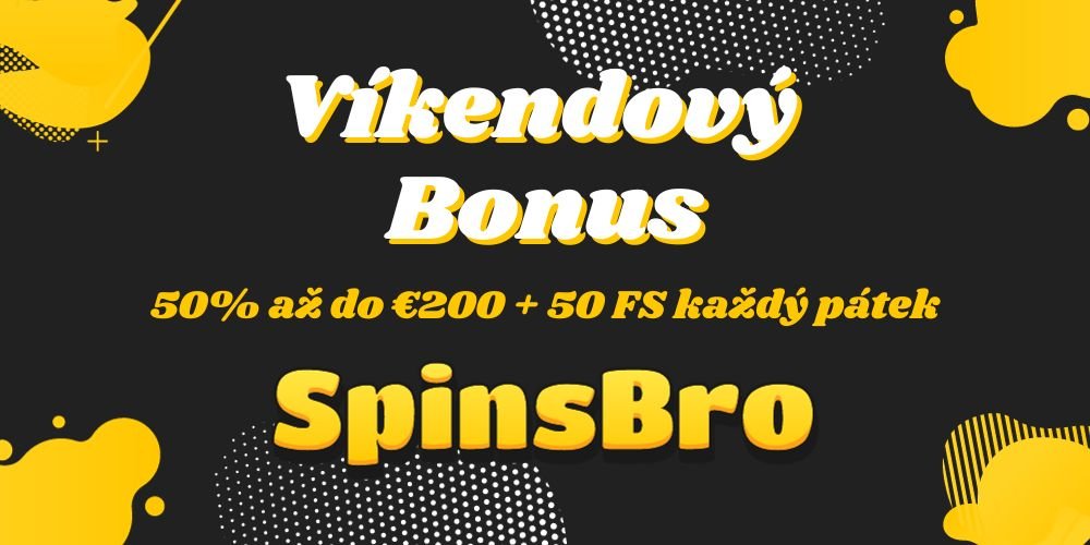 Víkendový Bonus v online casinu SpinsBro: 50% bonus a 50 free spinů každý pátek!