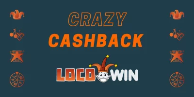 Crazy Cashback v casinu LocoWin vám přináší hotovost každé pondělí!