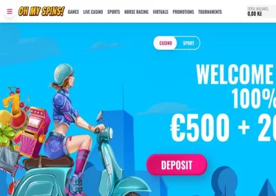 OhMySpins Casino recenze ☑️ | 100 % do výše 500 € + 200 FS 🔥