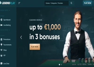 LegendPlay Casino recenze ☑️ | 225 % do výše 1000 € + 50 FS🔥