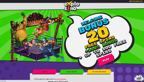 Explosino Casino home page