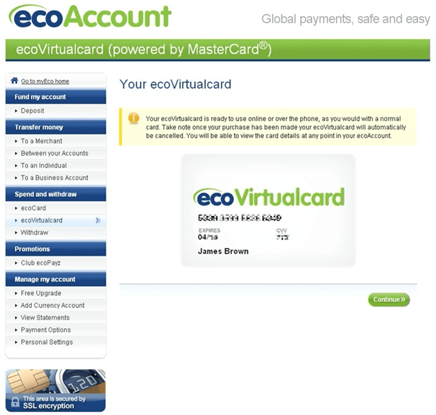 Předplacená karta ecoCard