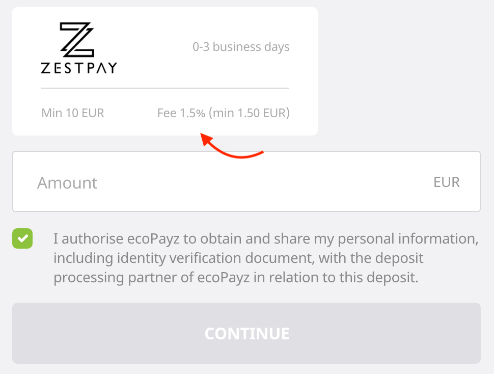 Poplatky u ecoPayz