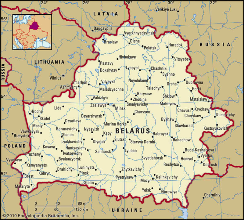 Bělorusko - mapa