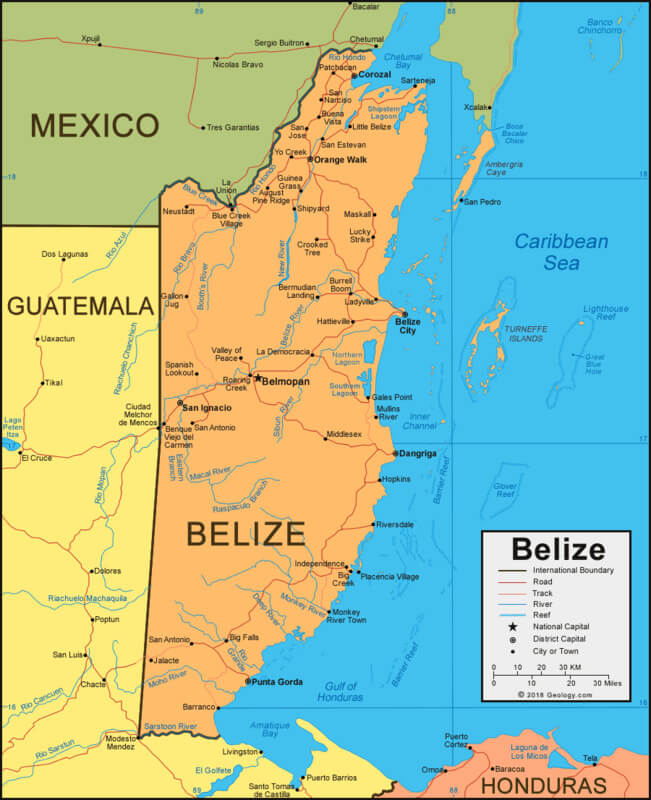 Belize - mapa