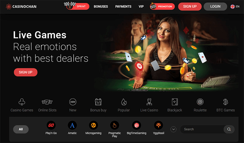 CasinoChan casino homepage