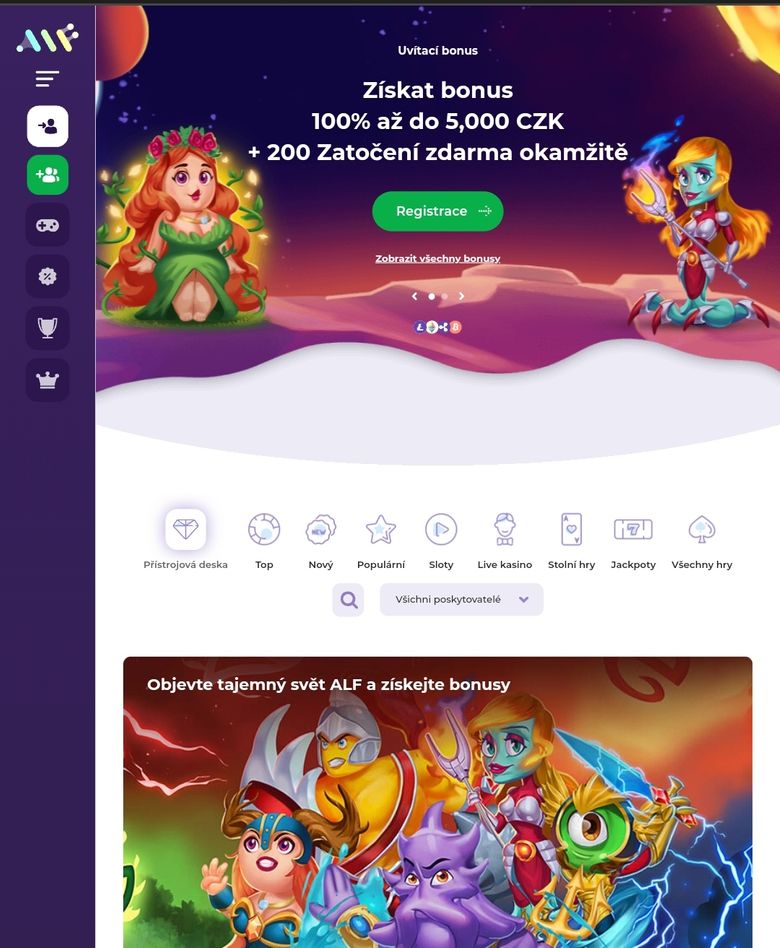 Alf Casino - home page