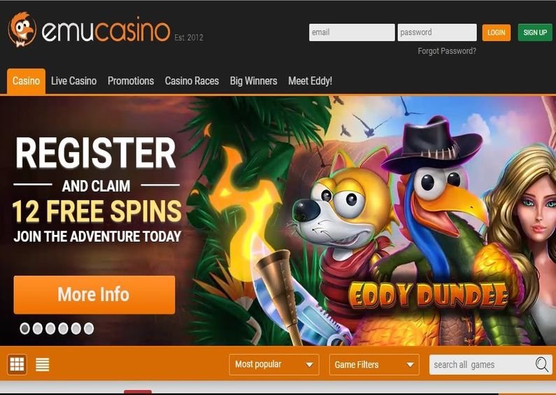 Emu Casino - homepage
