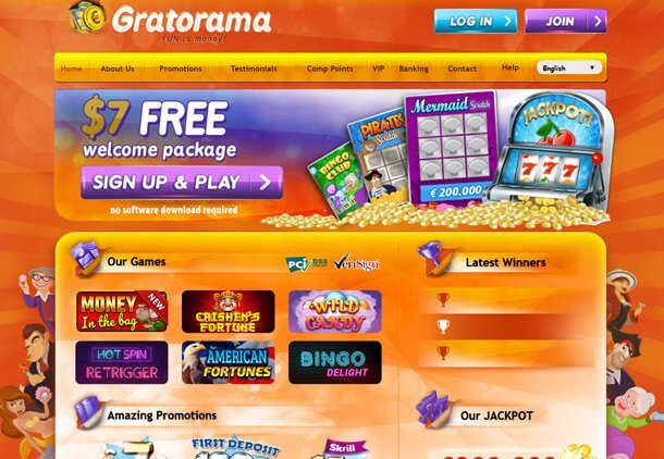 Gratorama Casino - home page