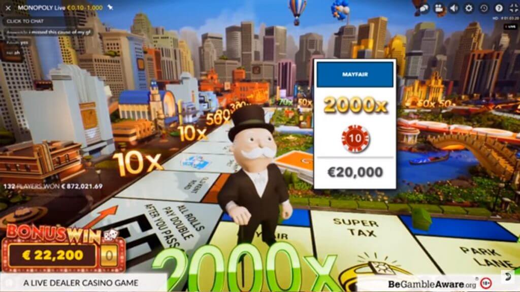 Monopoly Live gaming board