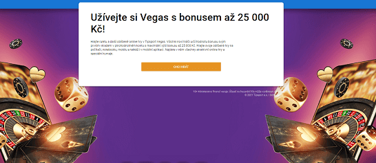 Vegas bonus 25 000 Kč