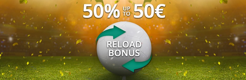 50% reload bonus u 1Bet