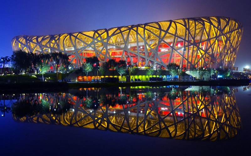 Pekingský národní stadion zvaný Ptačí hnízdo