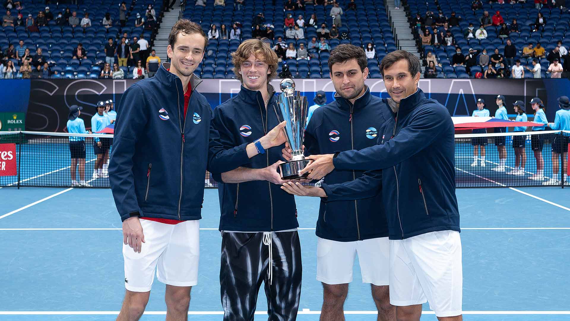Rusové slaví vítězství na ATP Cupu 2021