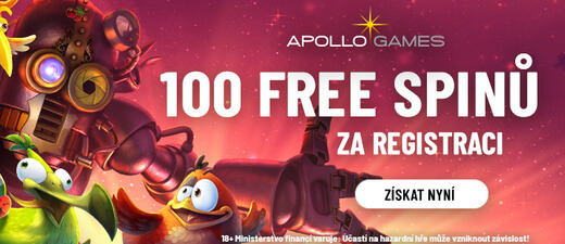 100 free spins Apollo Games zdarma