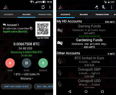 Mobilní bitcoinová peněženka MyCelium