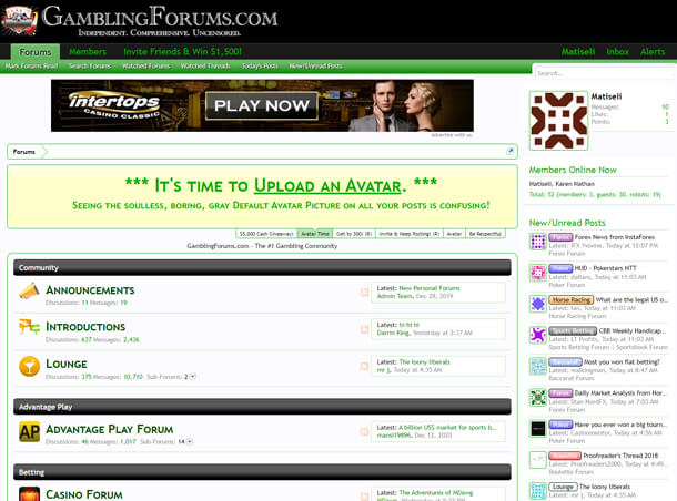 Navštívit online casino fórum GamblingForums