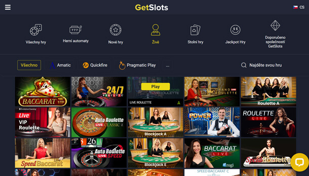 Hrát v online casinu GetSlots Casino