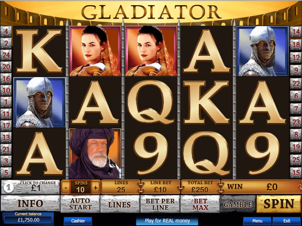 Gameplay - online automat Gladiator