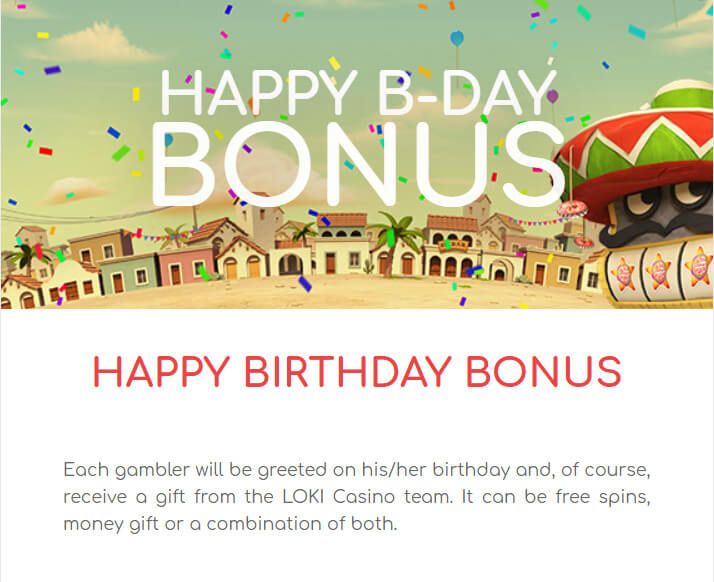 Loki Casino narozeninový bonus
